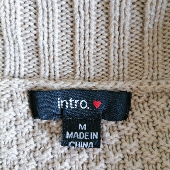 Intro. Womens Multicolor Cowl Neck Colorblock Waffle Knit Sweater Size M - Picture 5 of 7